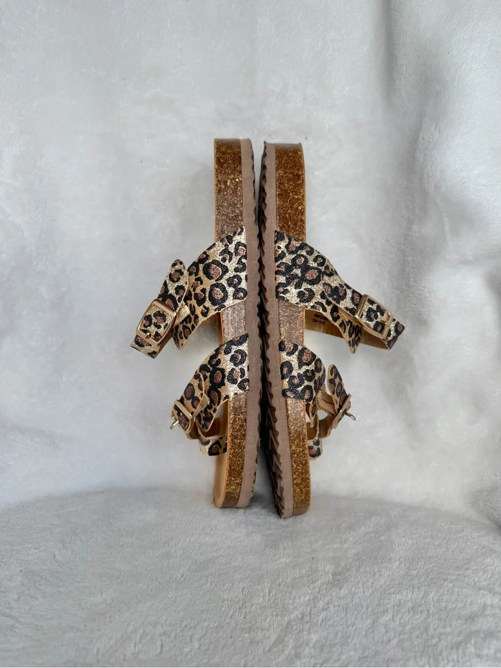 Steve Madden Women’s Leopard Print Slide Sandals - Tan Footbed Size 4